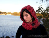 Crocodile Stitch Hooded Cowl - Bonita Patterns